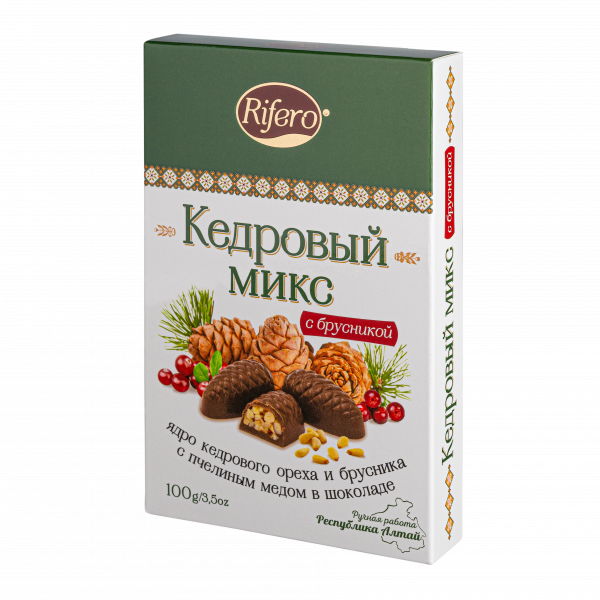 №1 Риф и ко Конфеты "Кедровый микс БРУСНИКА" 100г    в Наро-фоминске