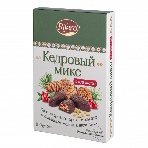 №1 Риф и ко Конфеты "Кедровый микс КЛЮКВА" 100г     в Наро-фоминске
