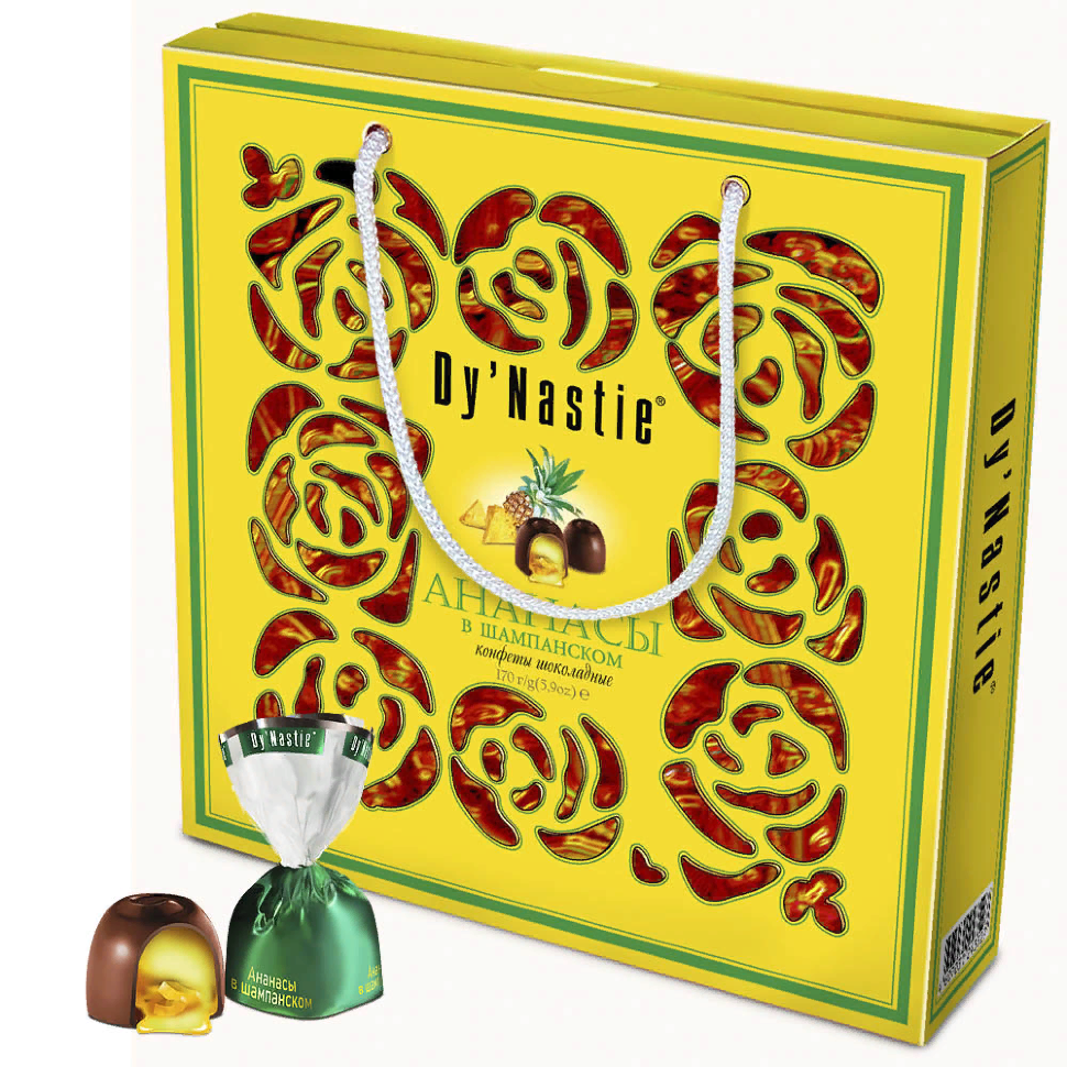  Династия Сумка Конфеты "Ананасы в шампанском", 220г   в Наро-фоминске
